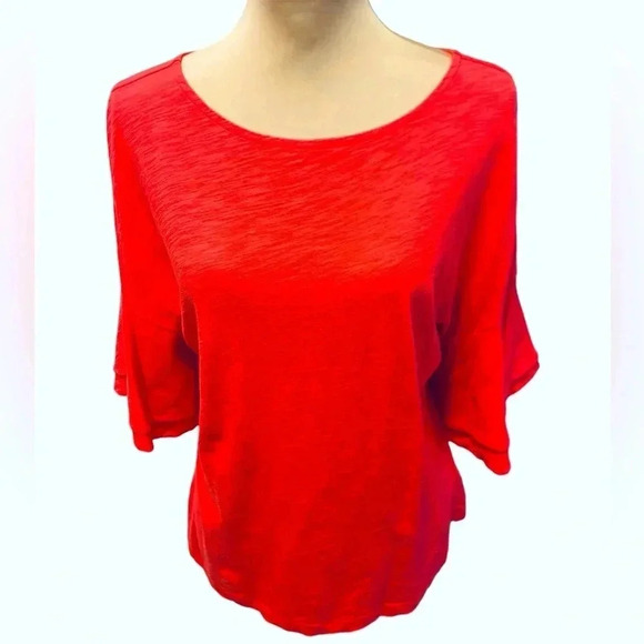 Vineyard Vines Shirt Bell Sleeves Women's Sz Small Red 100% Cotton Soft Comfort - Picture 1 of 8